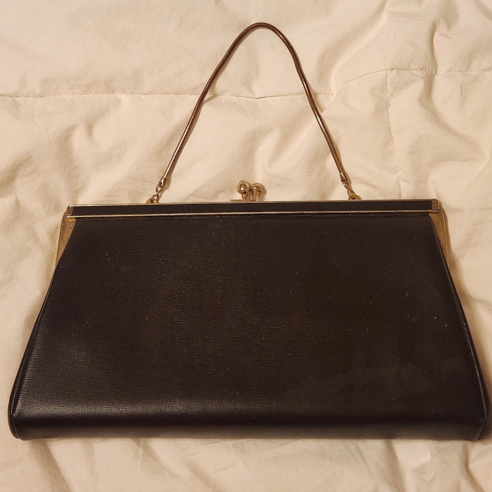 Vintage Brown Ande Kisslock Clutch